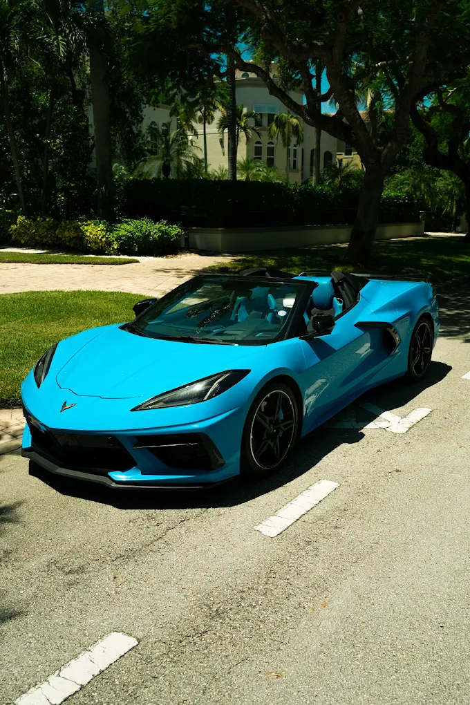 Blue Corvette Convertible Hero